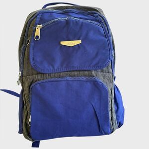 Kipling Lightweight Nylon Backpack Blue Gray Travel School Laptop Bag